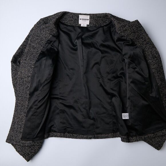 De Rigueur Jacket Women's 4 workwear capsule minimal office chic tweed texture - Picture 8 of 11